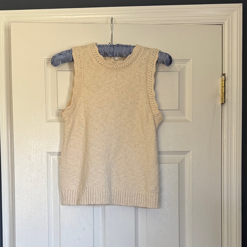 J. Crew Factory Cream Sleeveless Crewneck Sweater Vest